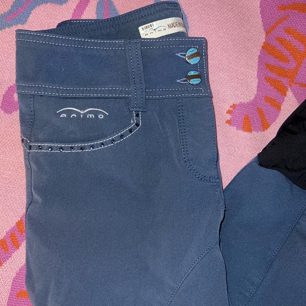 IT38 (us24) Animo Swarovski blue knee grip breeches